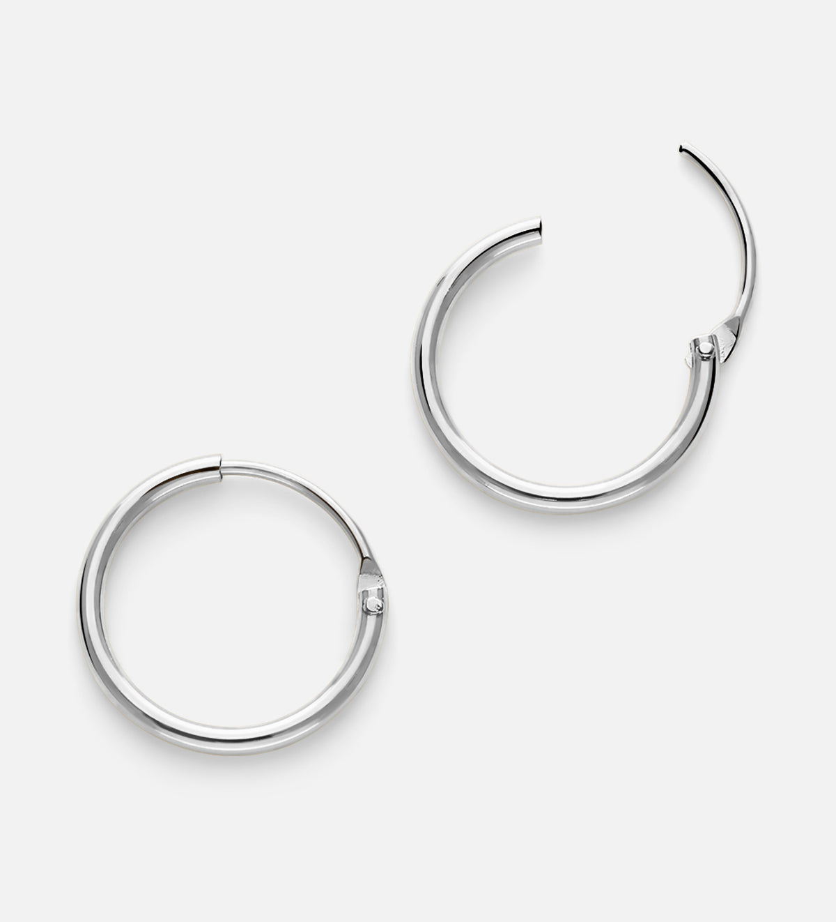 Thin Small Hoops in Rhodium Plating on 925 Silver - Ash & Harry