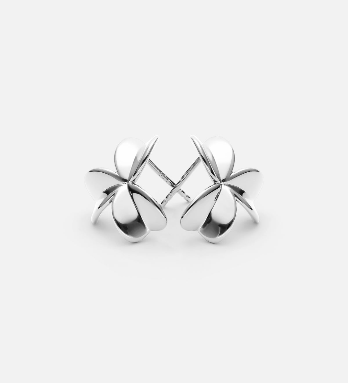 Three Leaf Clover Earrings in Rhodium Plating on 925 Silver - Ash & Harry
