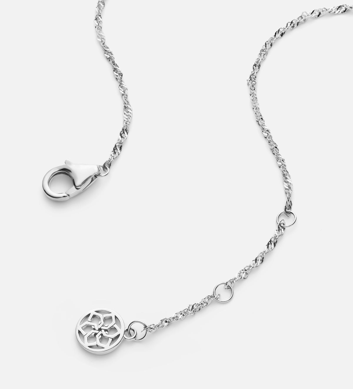 Twist Chain Necklace in Rhodium Plating on 925 Silver - Ash & Harry