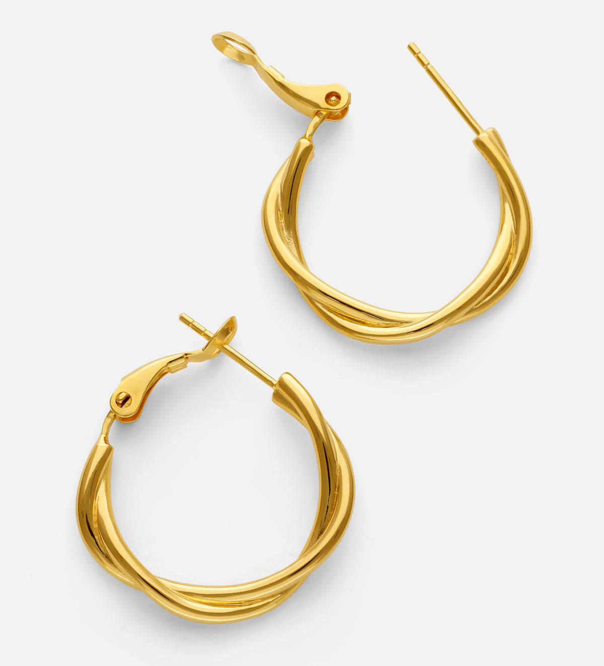 Twisted Hoop Earrings in 18k Gold Plating on 925 Silver - Ash & Harry