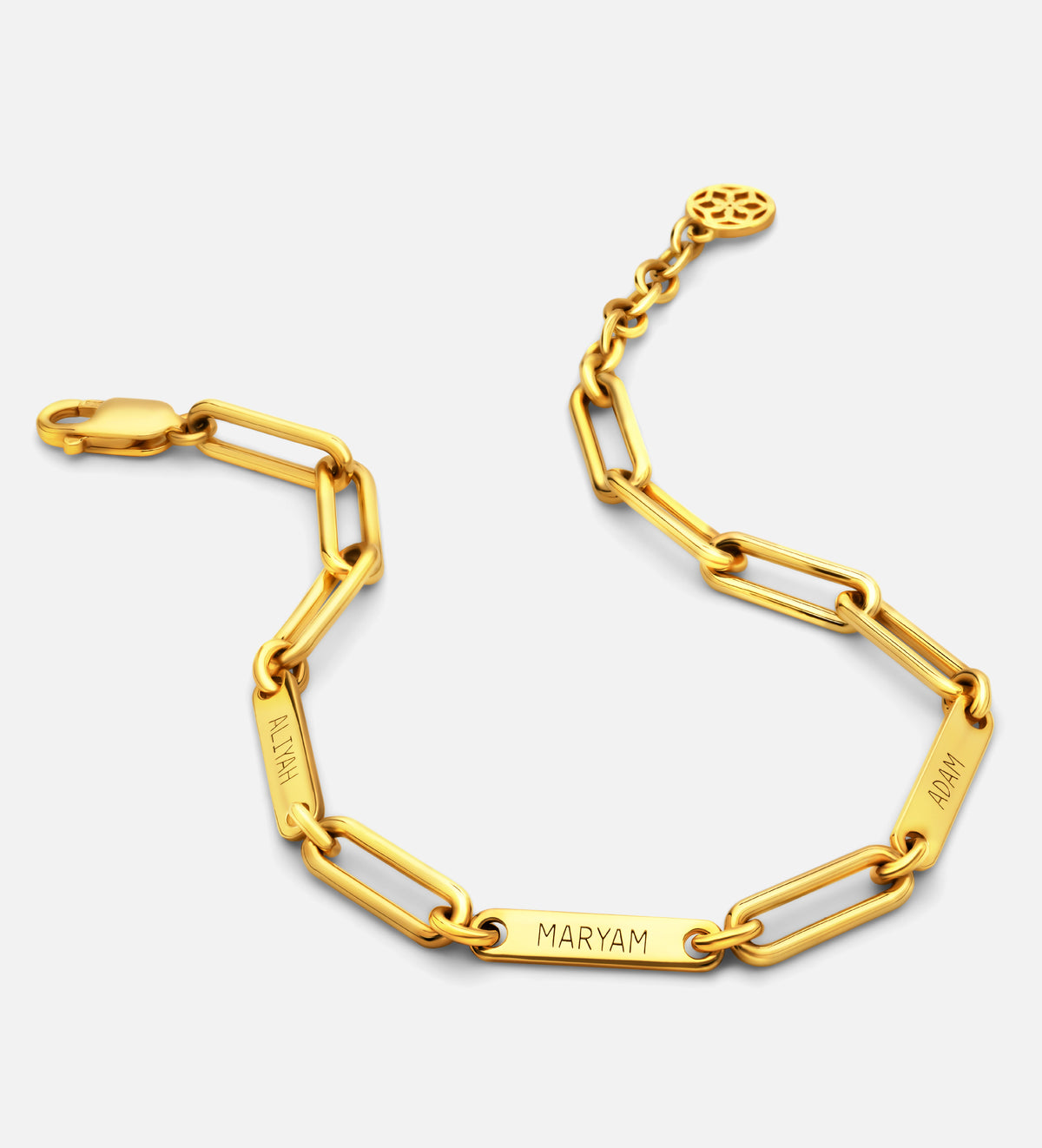 Paperclip Chain Name Bracelet in 18K Gold Plating on 925 Silver - Ash & Harry