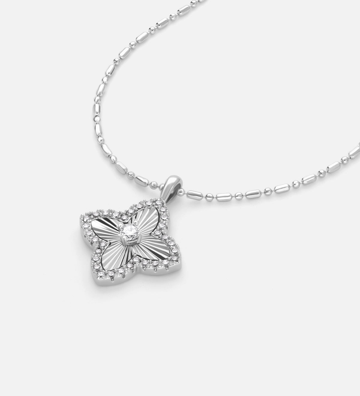 Radiant Clover Pendant With High Quality Simulated Diamonds - Ash & Harry