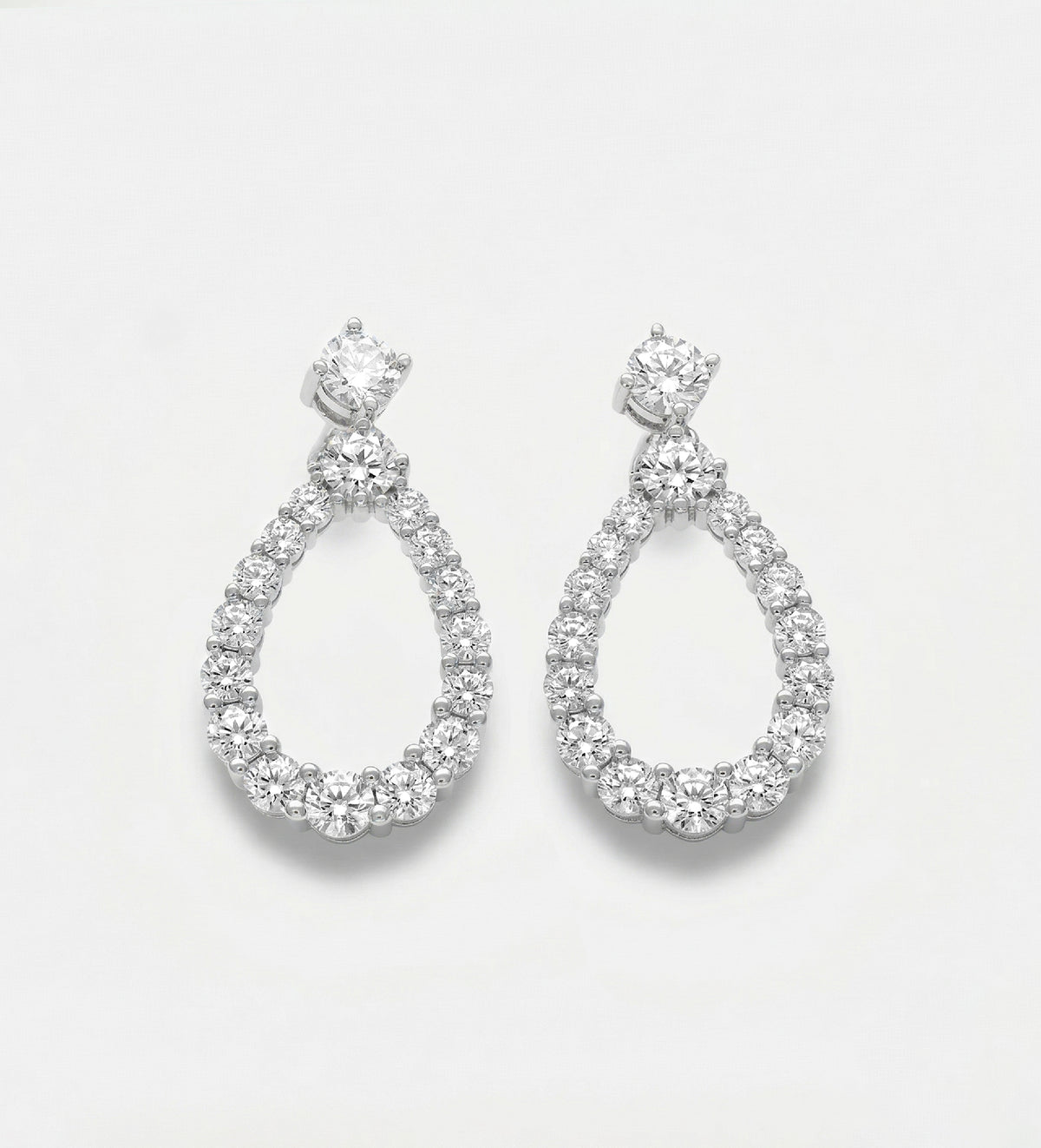 Regalia Teardrop Earrings in 925 Silver with High Quality Simulated Diamonds - Ash & Harry