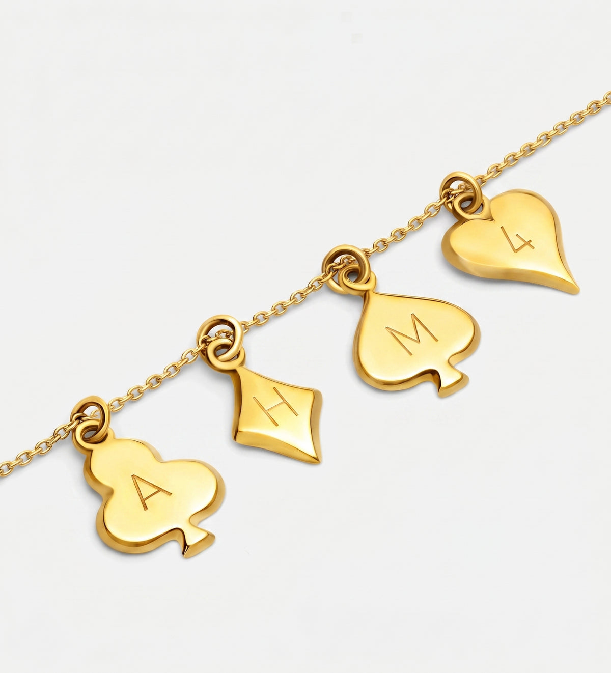 Royal Card Initial Necklace in 18K Gold Plating on 925 Silver - Ash & Harry