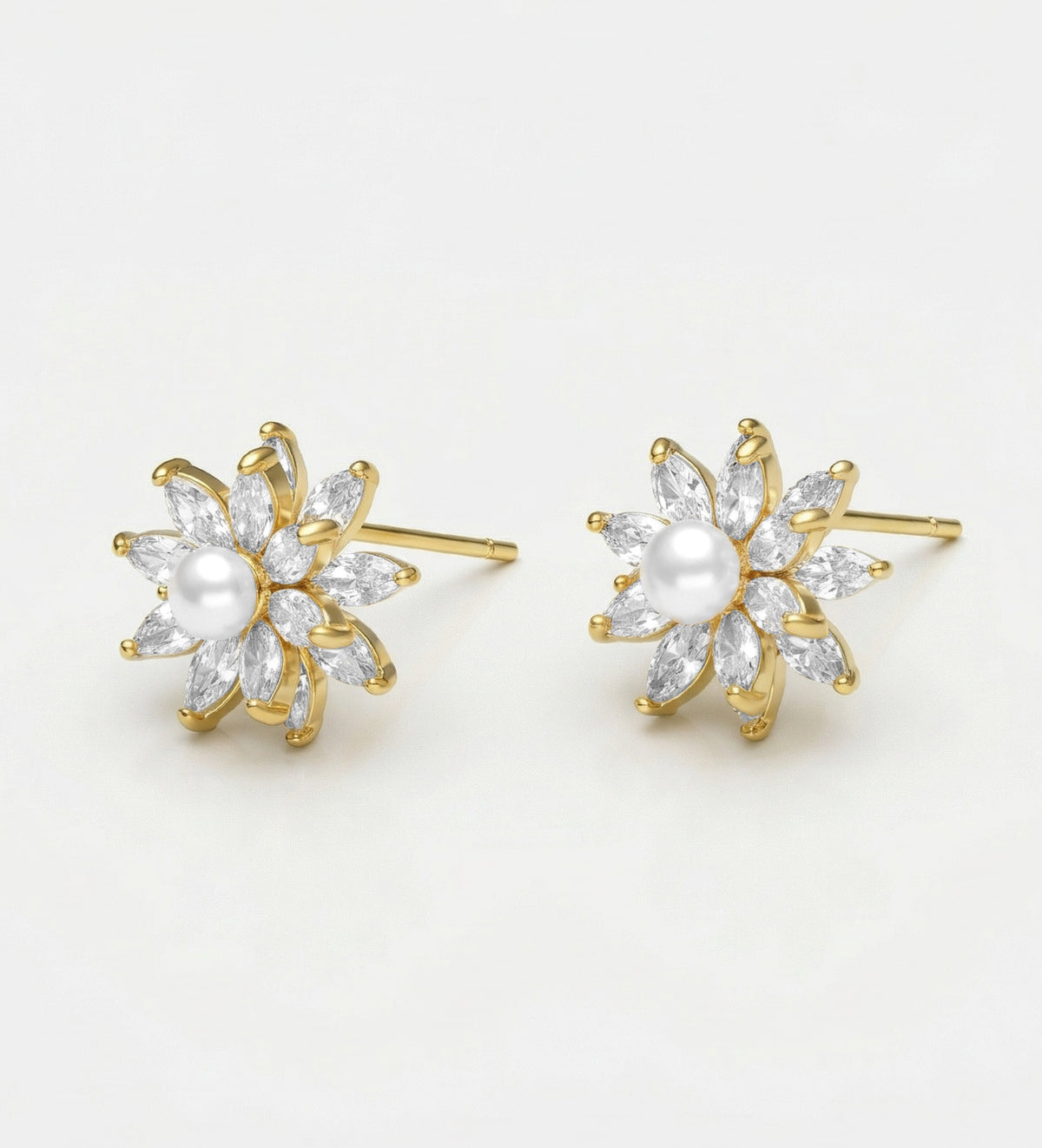 Sunlit Pearl Lotus Earrings - Ash & Harry