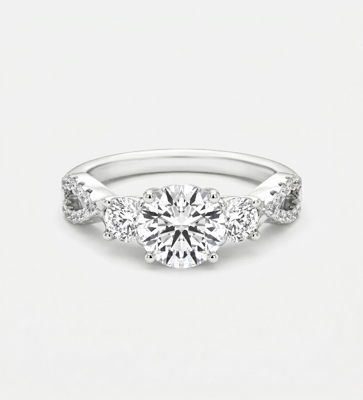 Triple Radiance Ring In 925 Silver High Quality Simulated Diamonds - Ash & Harry
