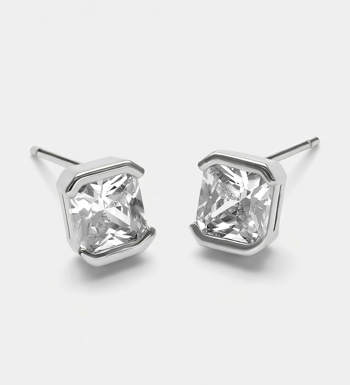 Urban Square Studs With High Quality Simulated Diamonds - Ash & Harry