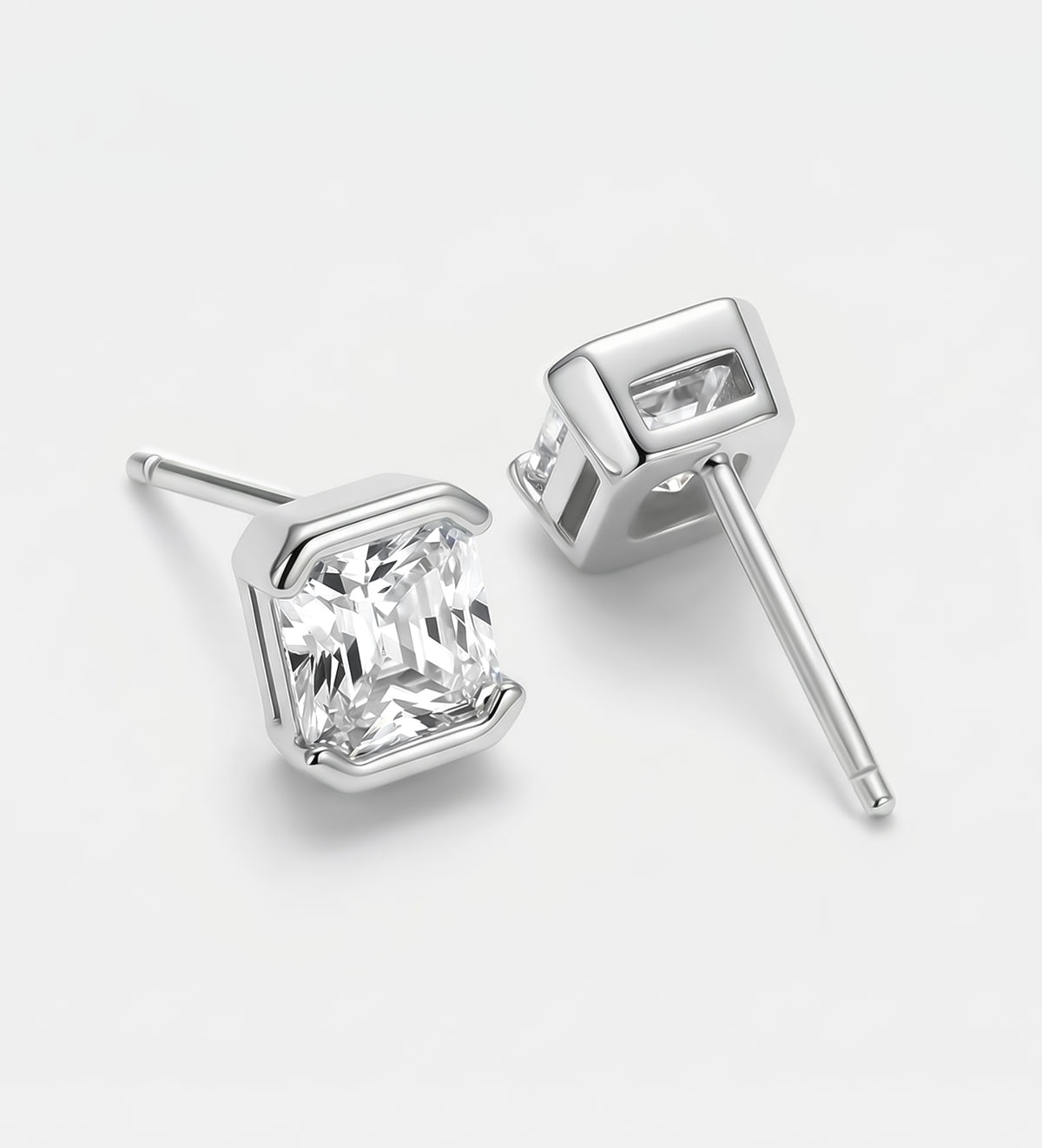 Urban Square Studs With High Quality Simulated Diamonds - Ash & Harry