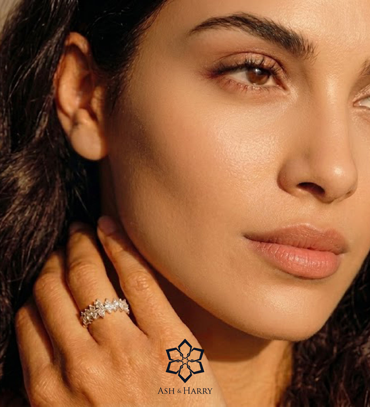 Verona Marquise Ring in 925 Silver with High - Quality White Simulated Diamonds - Ash & Harry