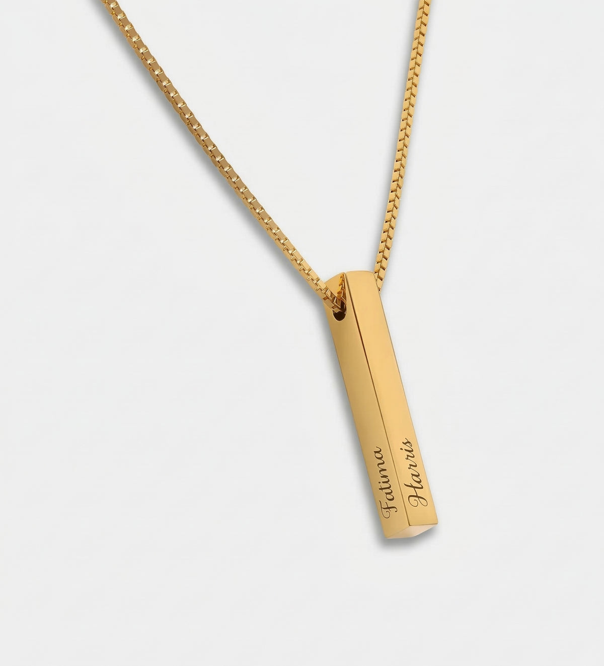 Vertical Bar Necklace in 18K Gold Plating on 925 Silver - Ash & Harry