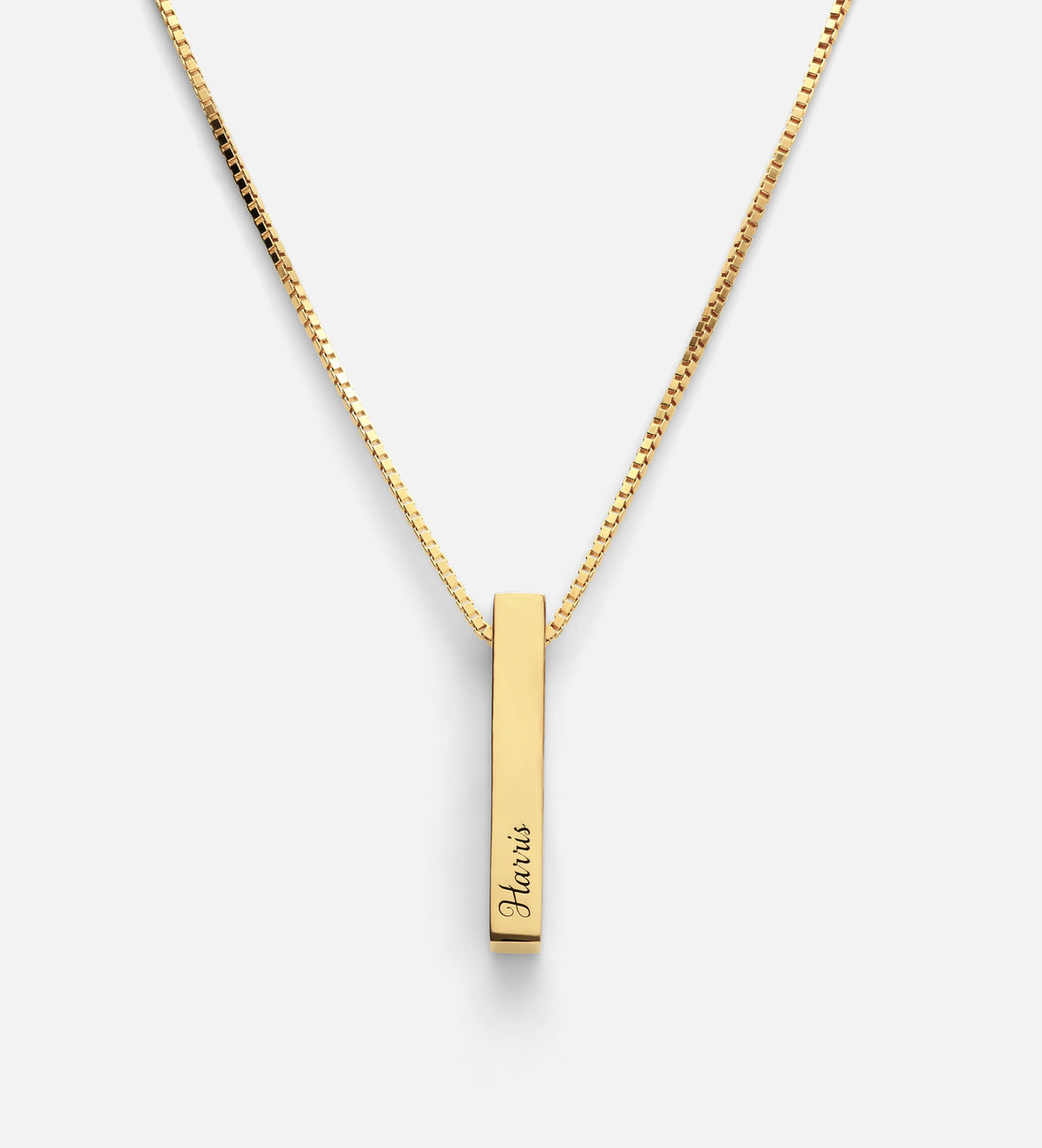 Vertical Bar Necklace With Lab Diamond in 18K Gold Plating on 925 Silver - Ash & Harry