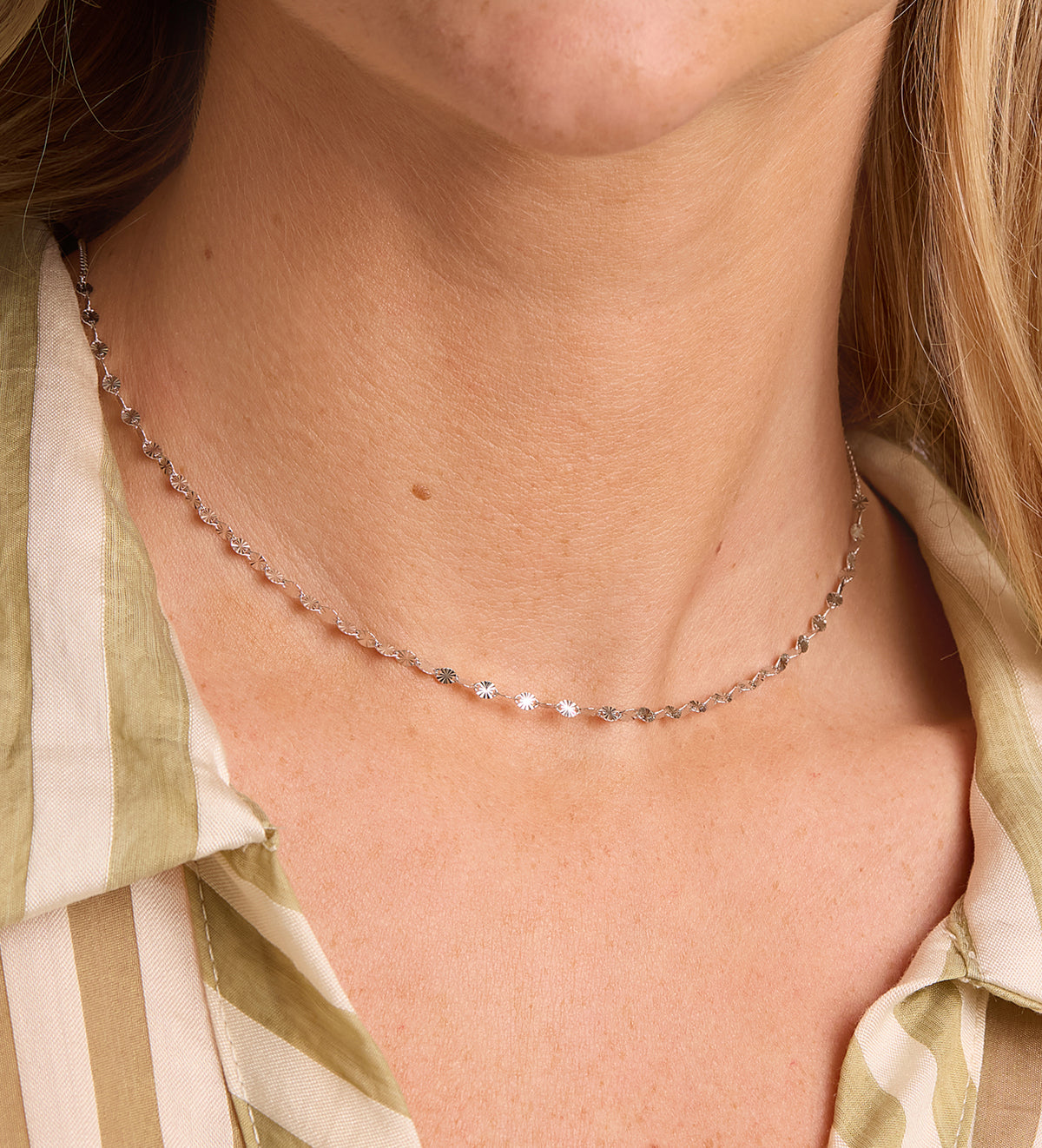 Flutter Chain Choker in Rhodium Plating on 925 Silver - Ash & Harry