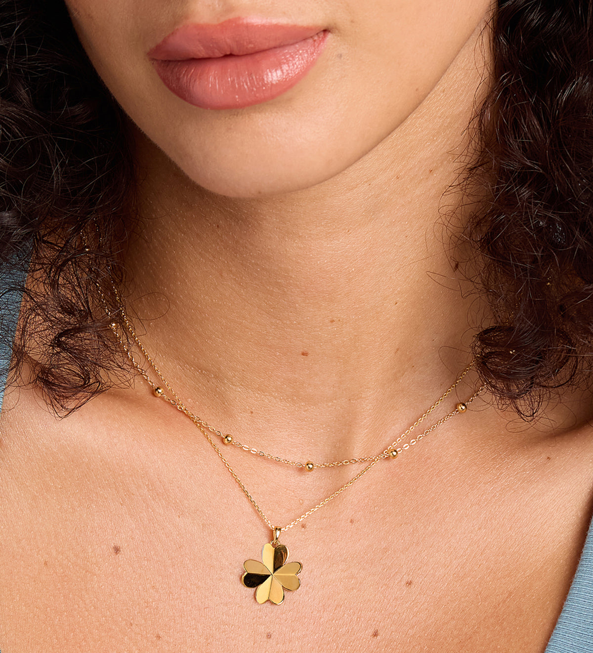 Origami Heart Clover Necklace in 18k Gold Plating on 925 Silver - Ash & Harry