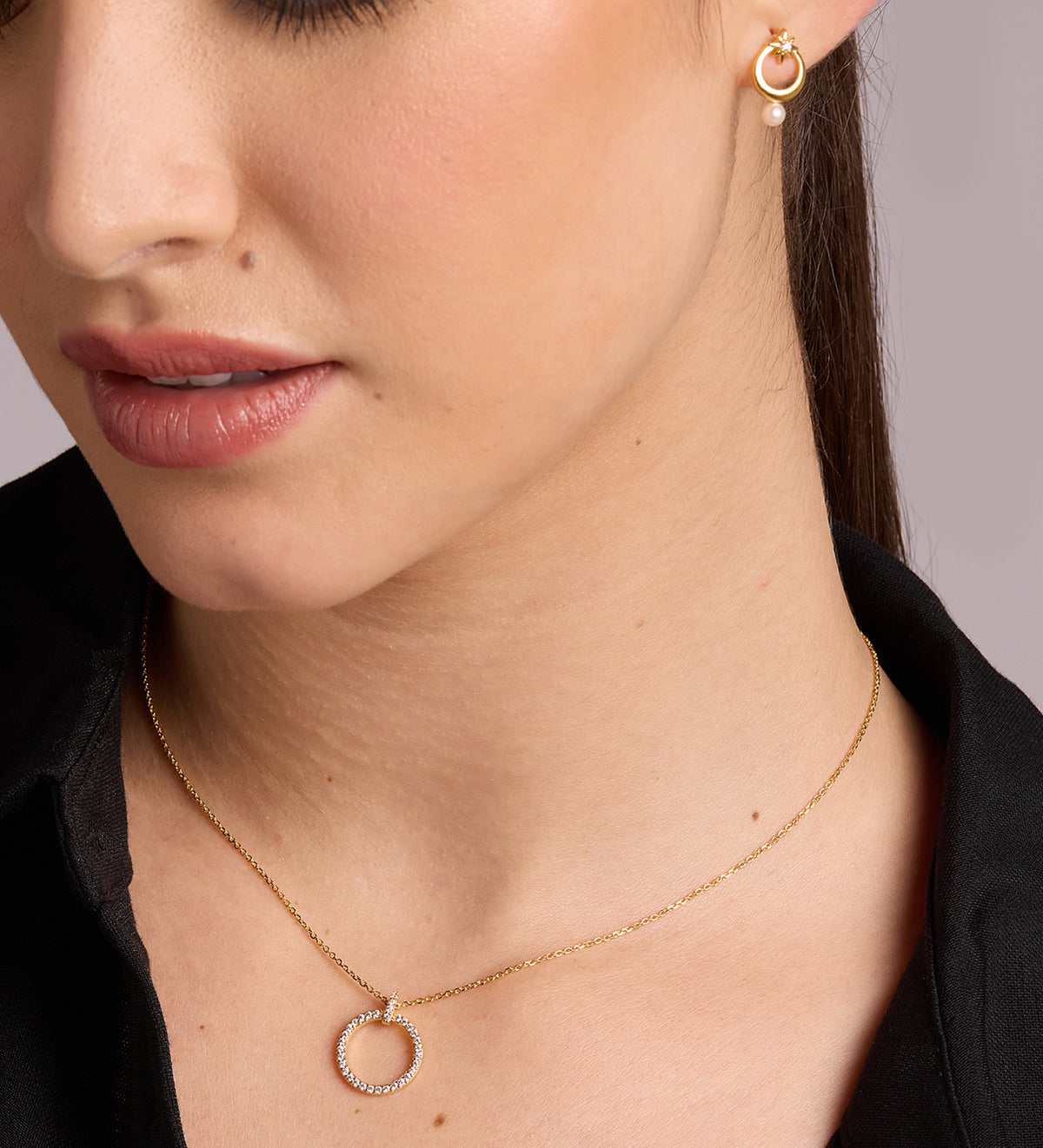 Gemstone Ring Necklace in 18k Gold Plating on 925 Silver - Ash & Harry