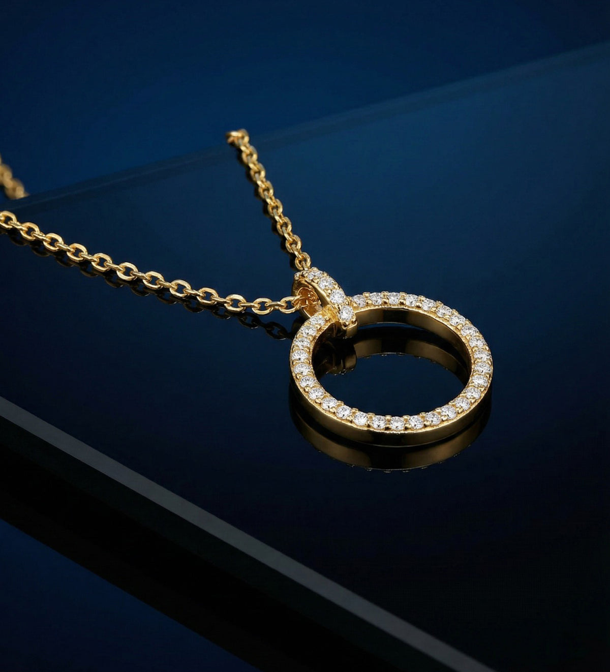 Gemstone Ring Necklace in 18k Gold Plating on 925 Silver - Ash & Harry