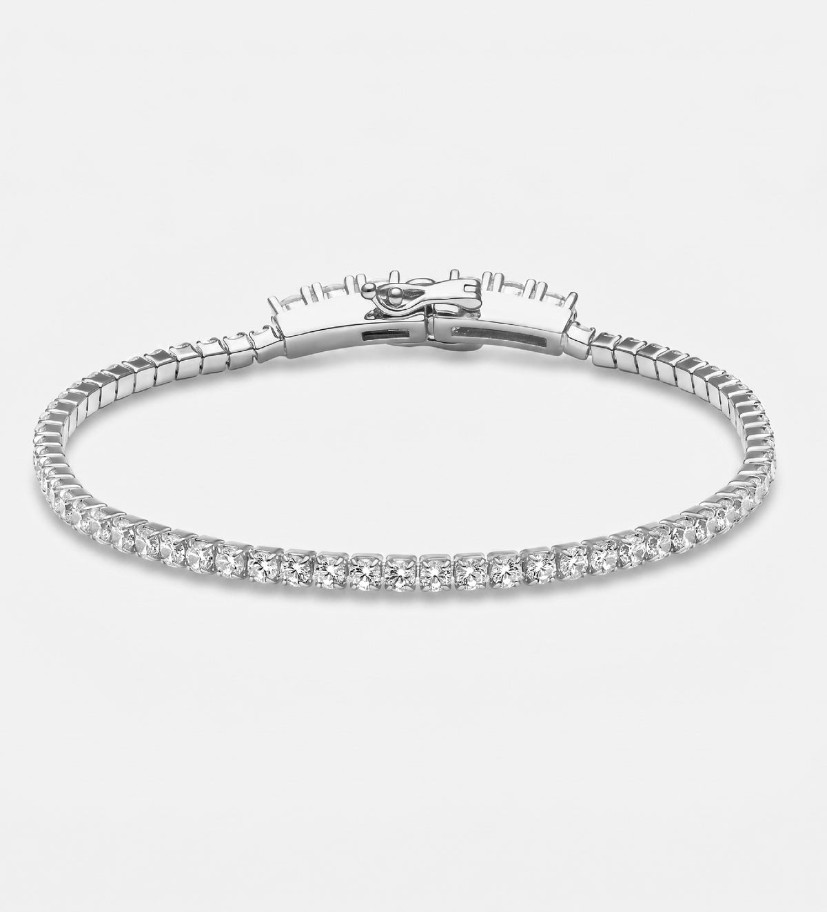Tennis Bracelet in Rhodium Plating on 925 Silver - 2mm - Ash & Harry