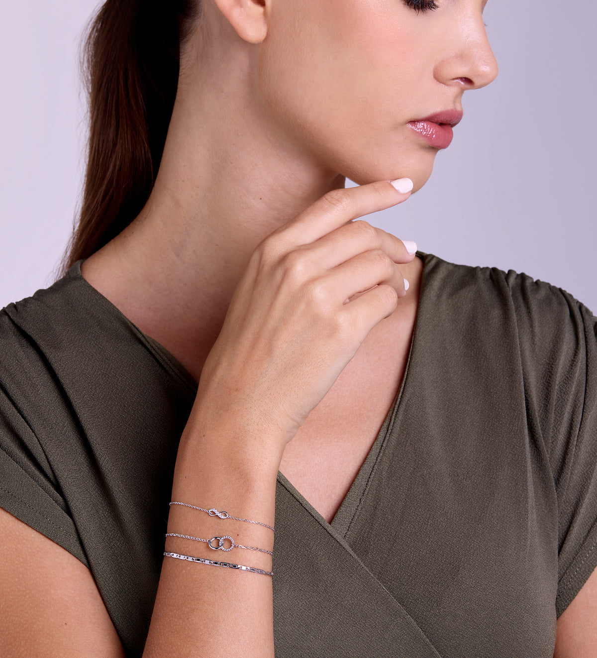 Mini Infinity Pave Bracelet in Rhodium Plating on 925 Silver - Ash & Harry