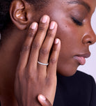 Double Beaded Stacker Ring in Rhodium Plating on 925 Silver - Ash & Harry