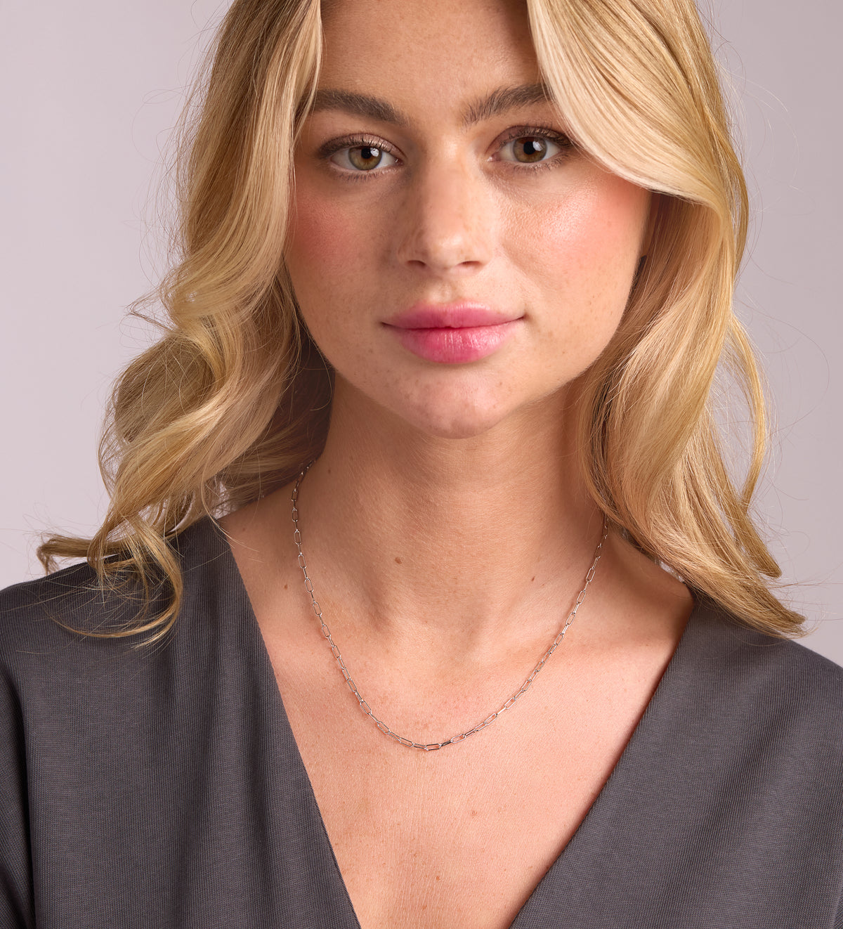 Paperclip Necklace in Rhodium Plating on 925 Silver - Ash & Harry