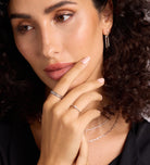 Luna Stacker Ring in Rhodium Plating on 925 Silver - Ash & Harry
