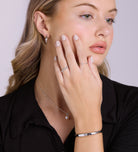 Two Stone Open Bezel Ring in Rhodium Plating on 925 Silver - Ash & Harry