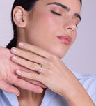 Pave Wishbone Ring in Rhodium Plating on 925 Silver - Ash & Harry