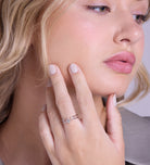 Double Band Starburst Ring in Rhodium Plating on 925 Silver - Ash & Harry