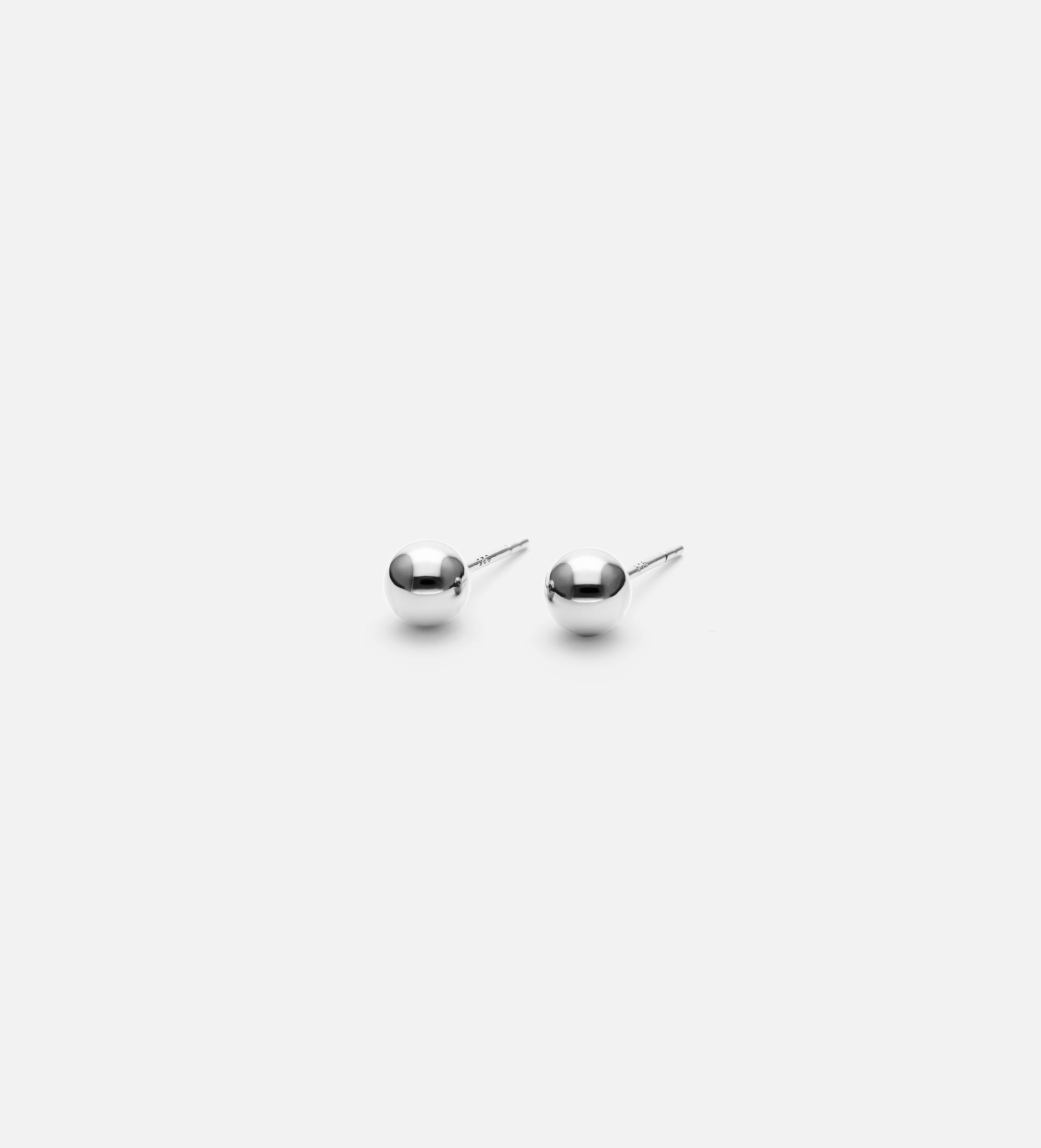 Bold Ball Studs in Rhodium Plating on 925 Silver - Ash & Harry