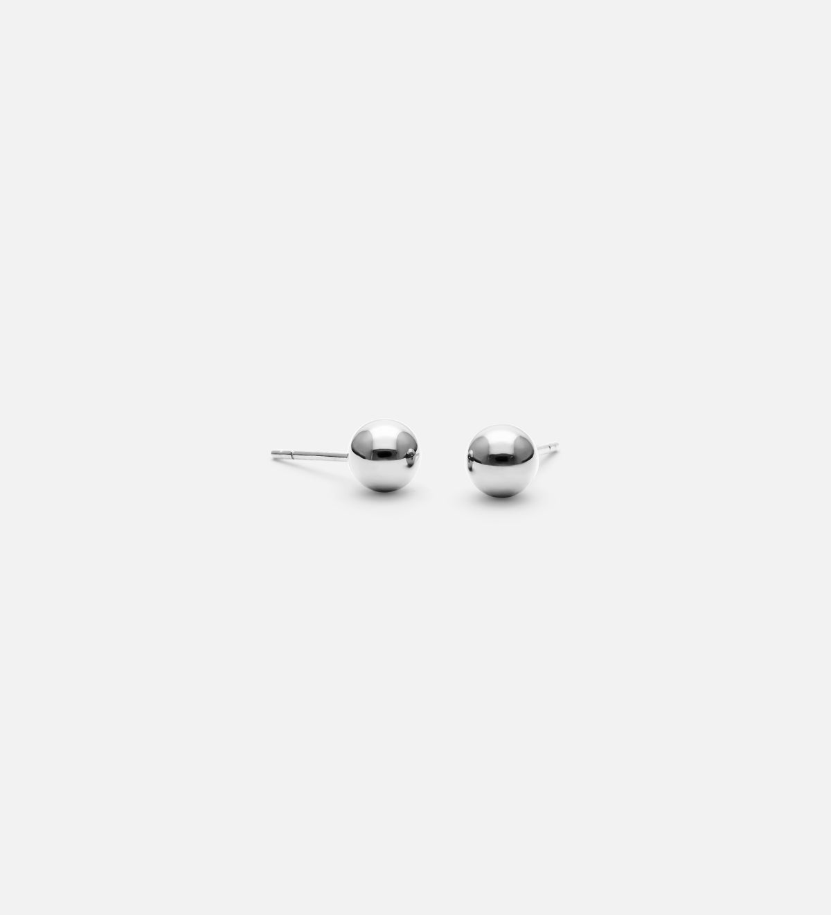 Bold Ball Studs in Rhodium Plating on 925 Silver - Ash & Harry