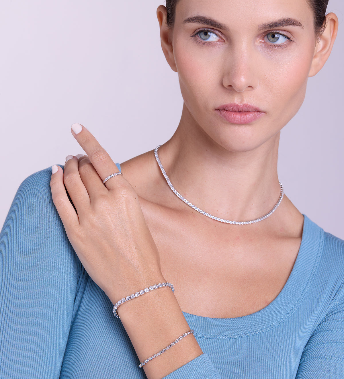 Tennis Bracelet in Rhodium Plating on 925 Silver - Ash & Harry