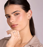 Oval Hanging Hoops in Rhodium Plating on 925 Silver - Ash & Harry