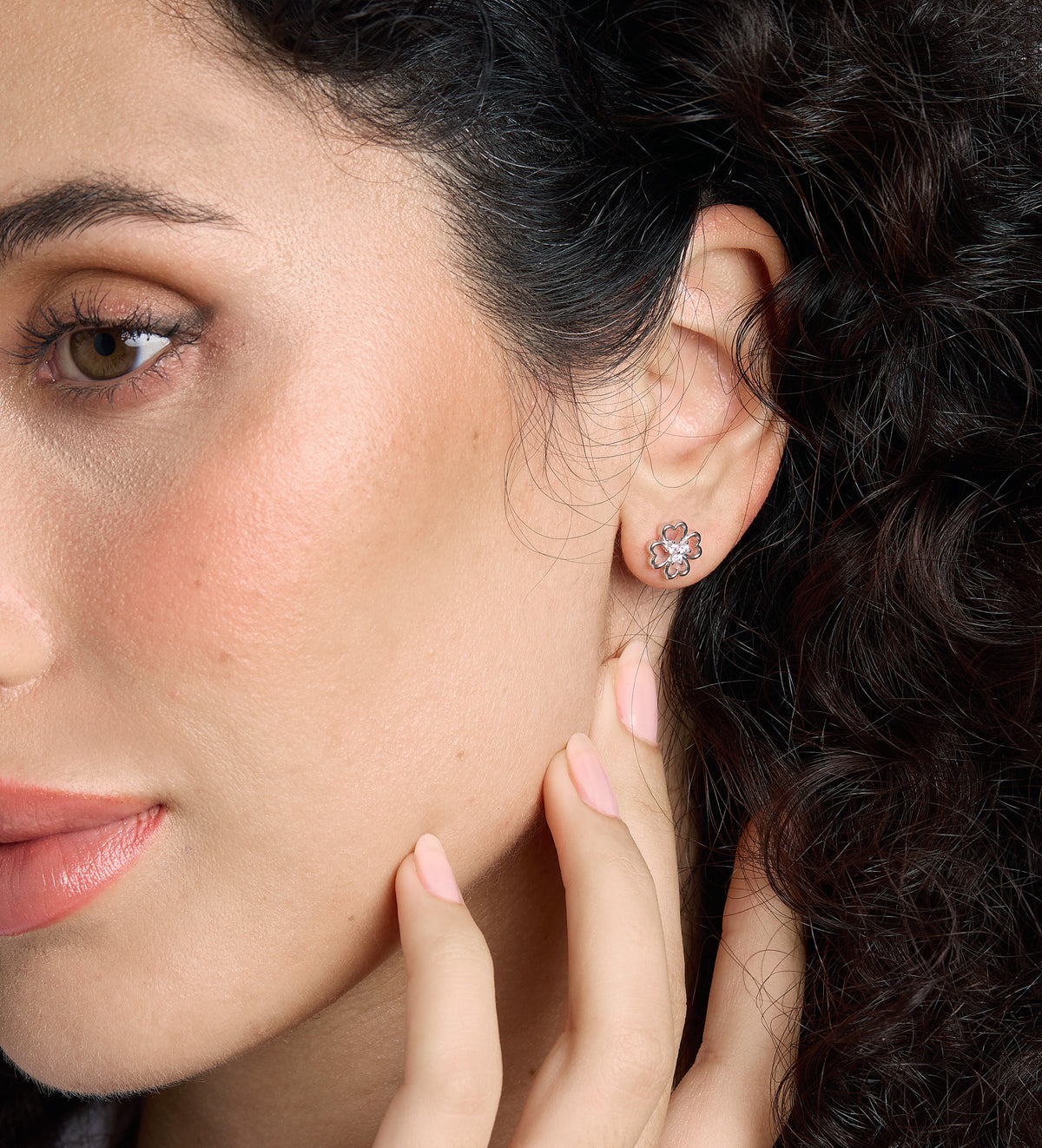 Lucky Clover Earrings in Rhodium Plating on 925 Silver - Ash & Harry