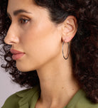 Thin Oversized Hoops in Rhodium Plating on 925 Silver - Ash & Harry