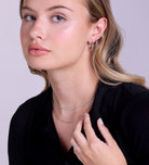Tube Medium Hoops in Rhodium Plating on 925 Silver - Ash & Harry