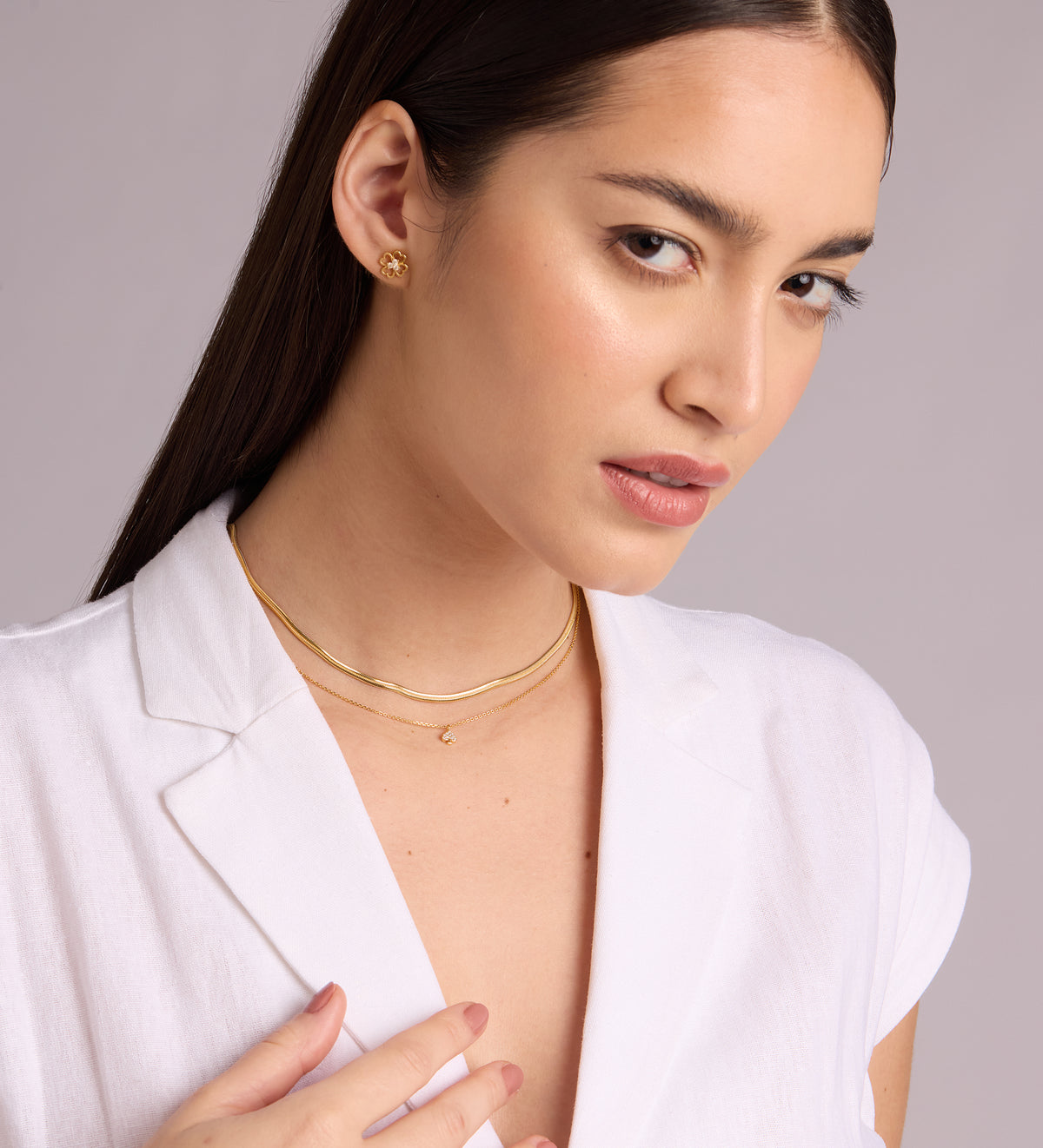 Pave Spade Necklace in 18k Gold Plating on 925 Silver - Ash & Harry