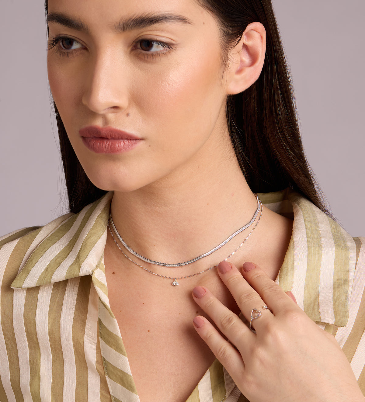 Pave Spade Necklace in Rhodium Plating on 925 Silver - Ash & Harry