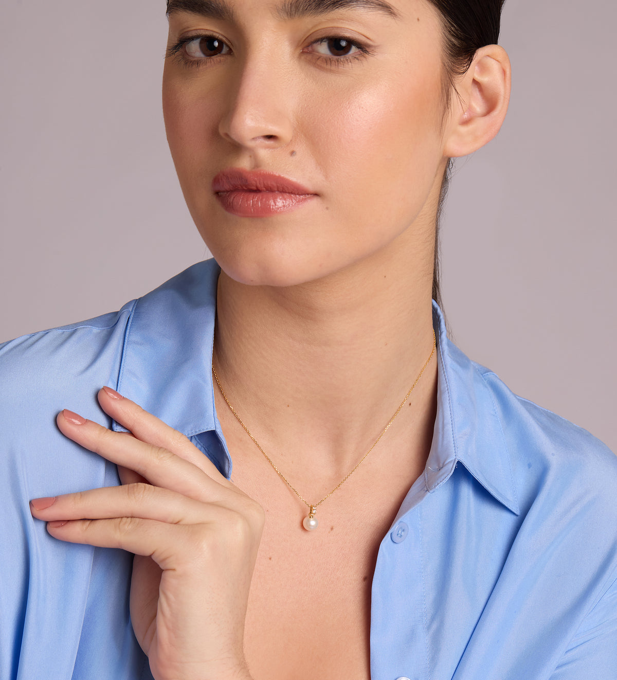 Pearl Pendant Necklace in 18k Gold Plating on 925 Silver - Ash & Harry