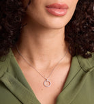 Gemstone Ring Necklace in Rhodium Plating on 925 Silver - Ash & Harry