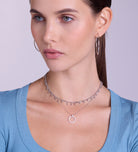 Gemstone Ring Necklace in Rhodium Plating on 925 Silver - Ash & Harry