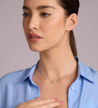 Solitaire Pendant Necklace in Rhodium Plating on 925 Silver - Ash & Harry