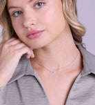 Pave Heart Silhouette Necklace in Rhodium Plating on 925 Silver - Ash & Harry