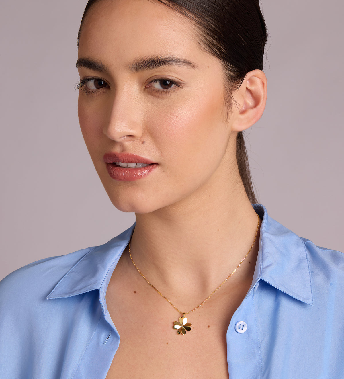 Origami Heart Clover Necklace in 18k Gold Plating on 925 Silver - Ash & Harry