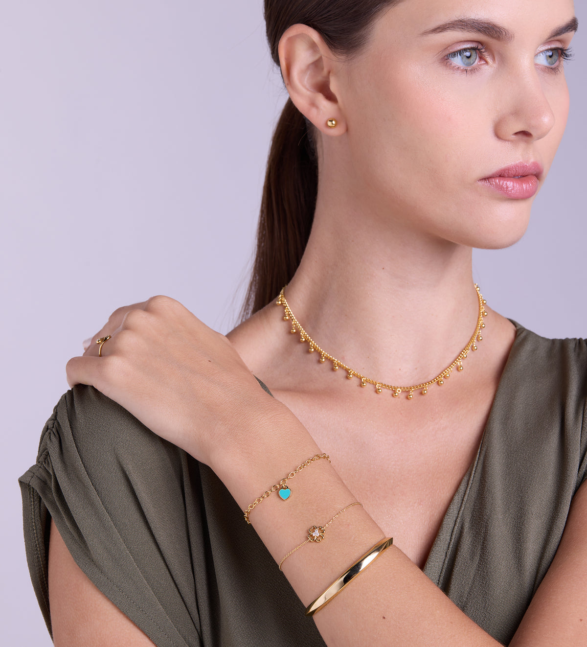 Classic Ridged Cuff Bracelet in 18k Gold Plating on 925 Silver - Ash & Harry