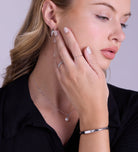 Classic Ridged Cuff Bracelet in Rhodium Plating on 925 Silver - Ash & Harry