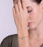 Turquoise Heart Chain Bracelet in 18k Gold Plating on 925 Silver - Ash & Harry
