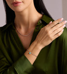 Turquoise Heart Chain Bracelet in Rhodium Plating on 925 Silver - Ash & Harry