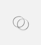 Thin Large Hoops in Rhodium Plating on 925 Silver - Ash & Harry