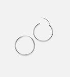 Thin Large Hoops in Rhodium Plating on 925 Silver - Ash & Harry
