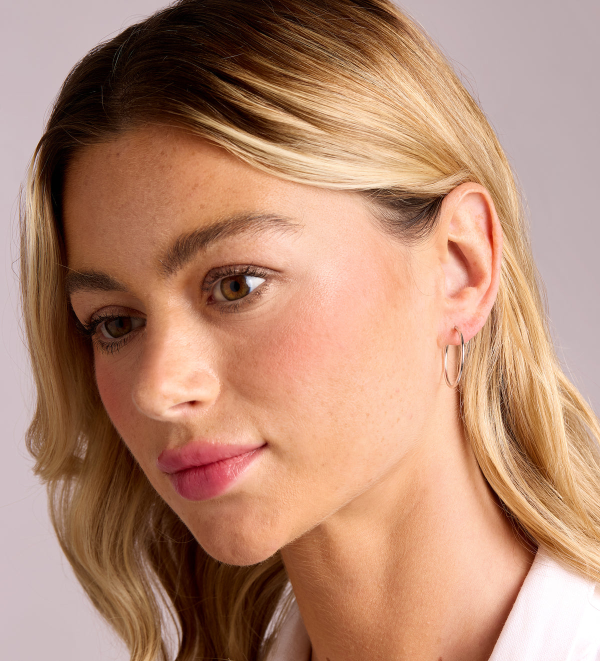 Thin Large Hoops in Rhodium Plating on 925 Silver - Ash & Harry