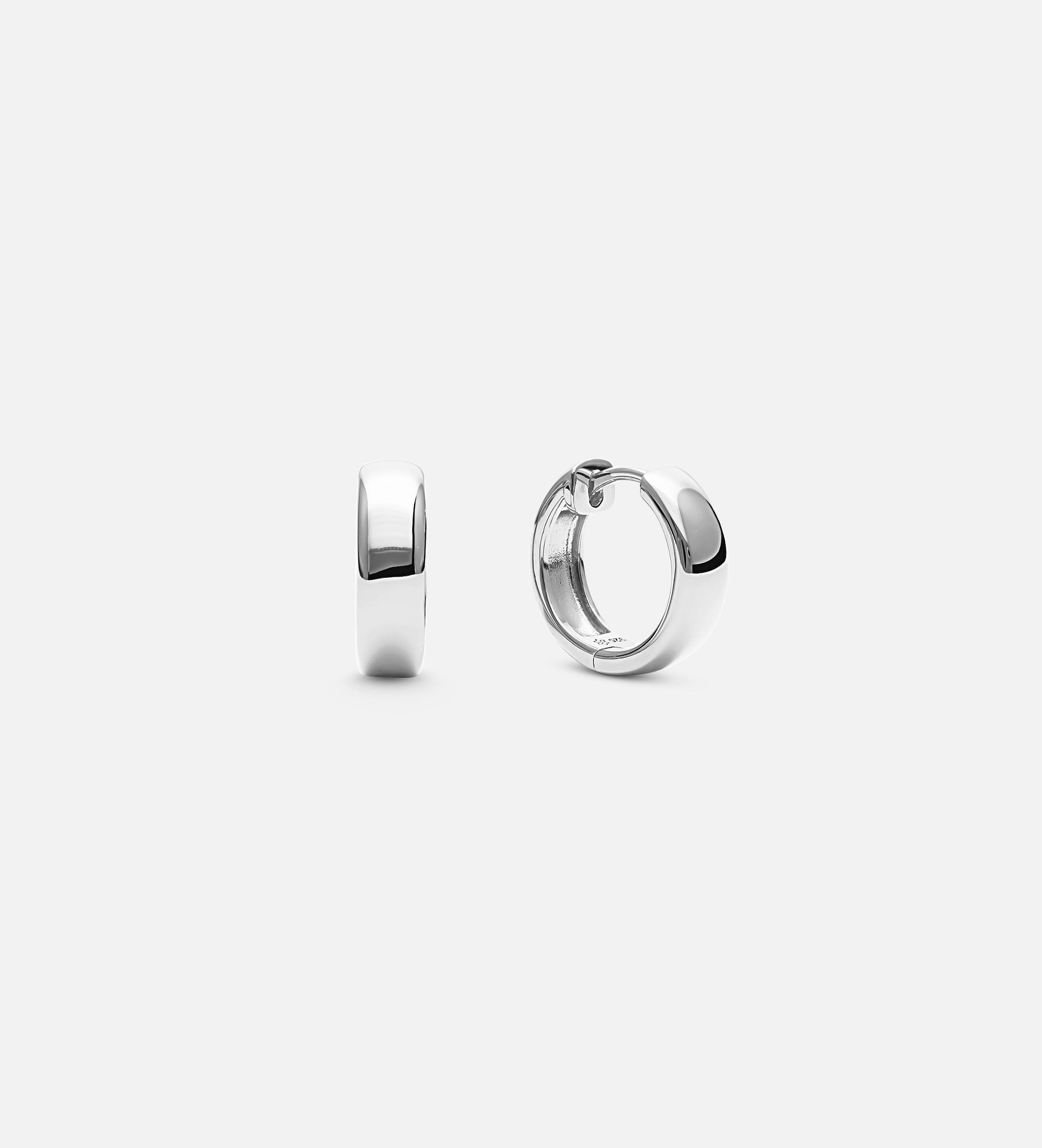 Bold Small Hoops in Rhodium Plating on 925 Silver - Ash & Harry